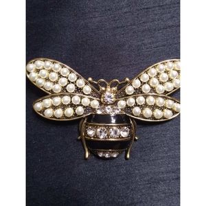Elegant Gold and Black Bee Brooch